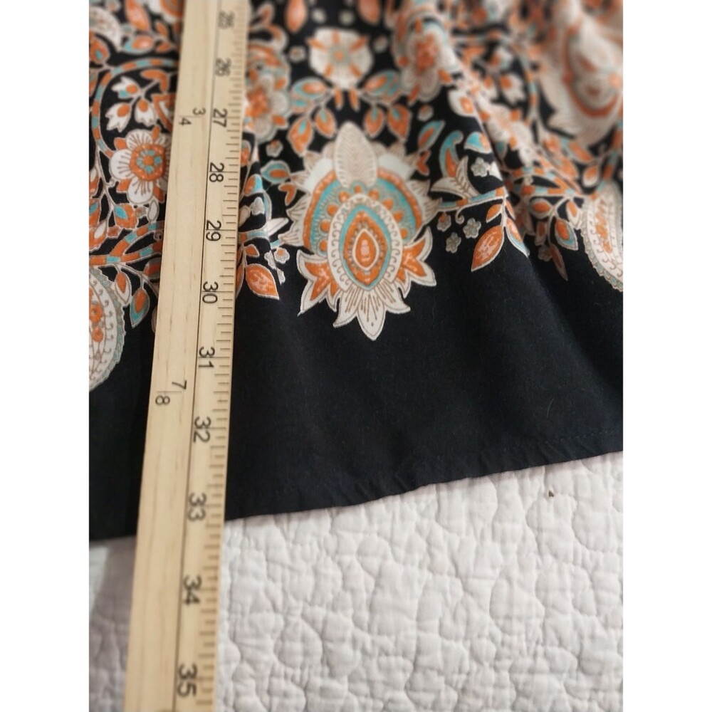 Mithrims Paisley Boho Peasant  Size M 100% Rayon Mini Dress Bohemian - Picture 8 of 11